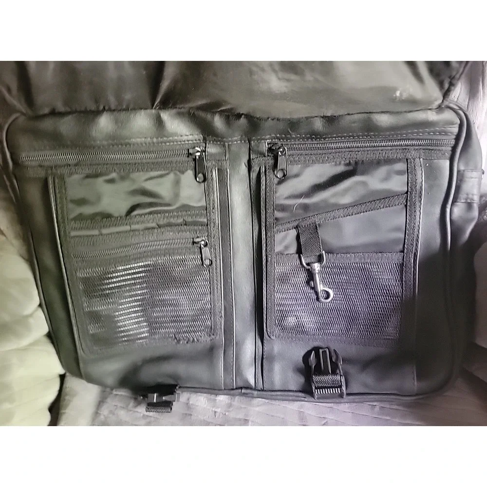 A. FOMENI Leather Briefcase  Black Messenger Work‎ Bag